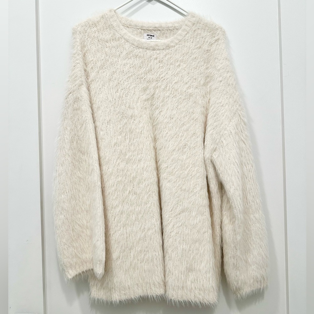Cotton On Cream Oversized Fuzzy Sweater
